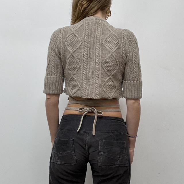 Wool wrap cropped cardigan