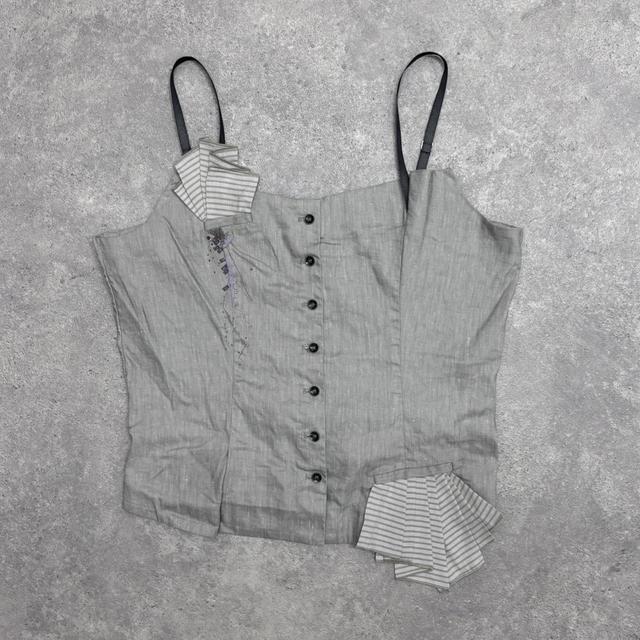 Grey asymmetric structured vest