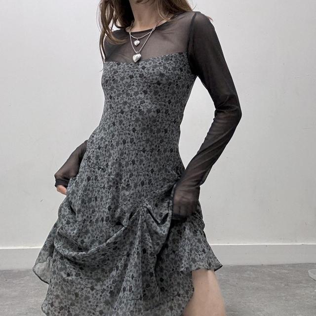 Drape cop copine mesh dress