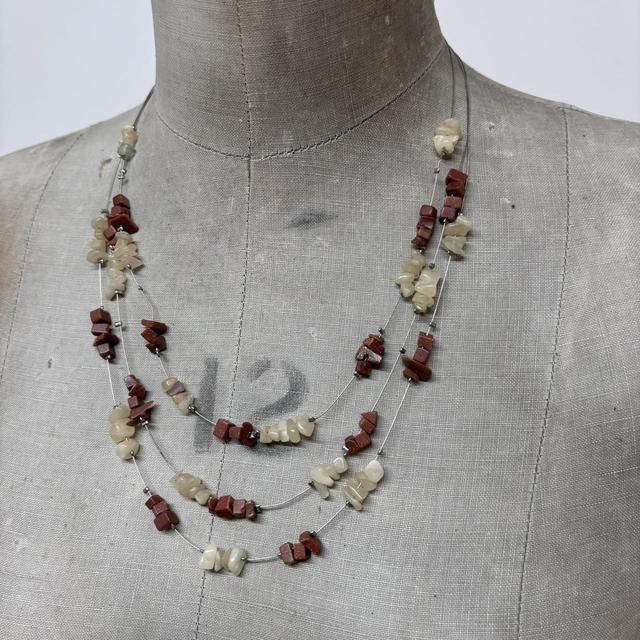 Crystal gemstone layered necklace
