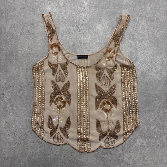 Sheer beaded embelished vest