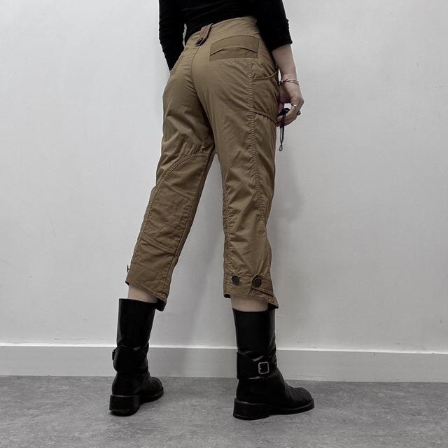 Tan brown cropped flare utility pants