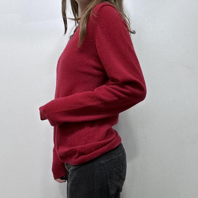 Red wool knitted jumper