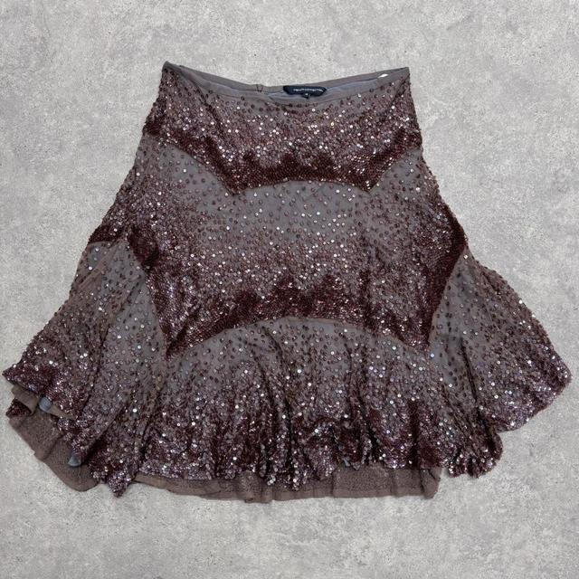 Purple beaded glitter midi skirt