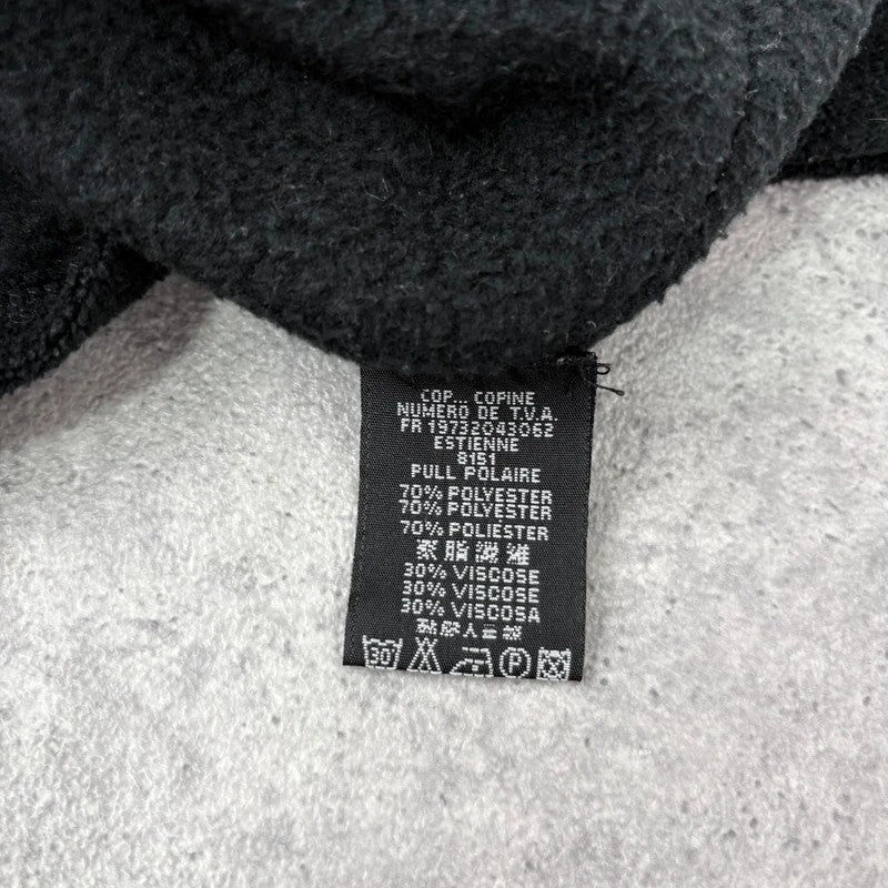 Fleece asymmetrical black zipper cop copine sweater top