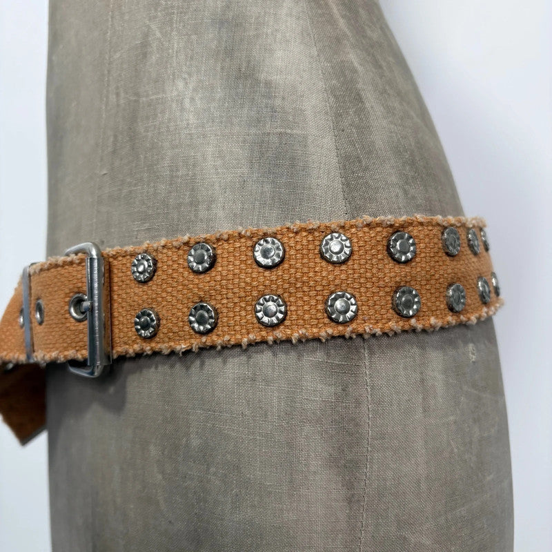 studded canvas metal belt