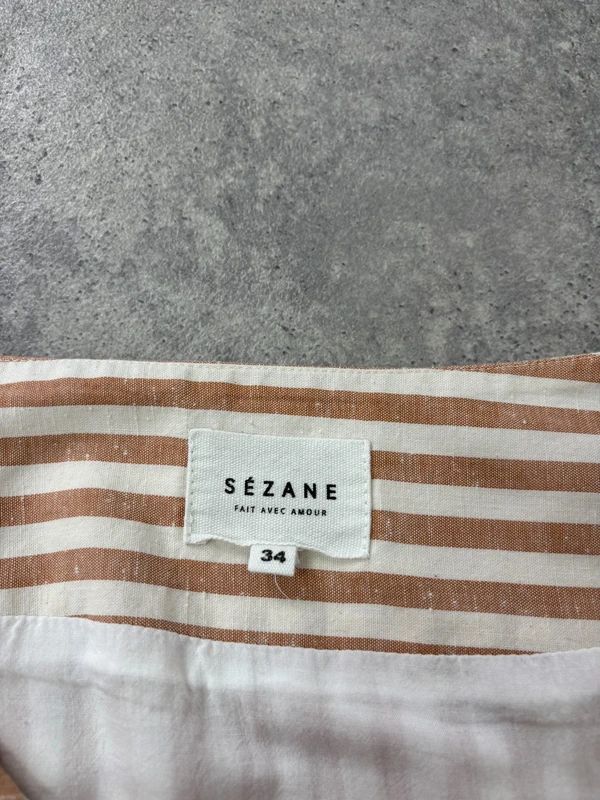 Ruffle pinstripe mini Sezane French Skirt
