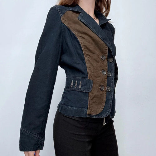 asymmetric flared grunge linen jacket