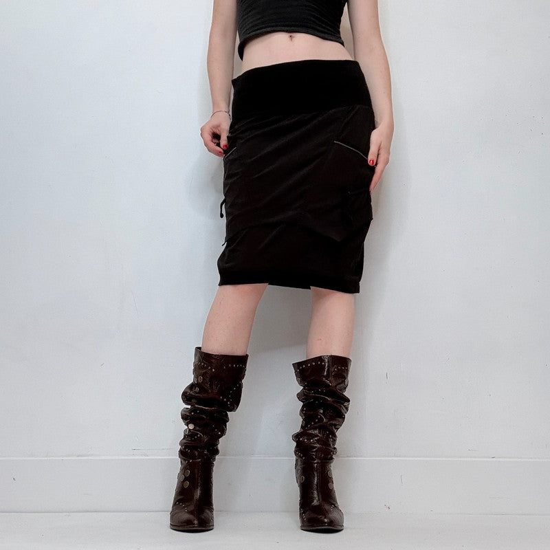 black low rise skirt