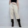 Cop Copine cream linen archival style belted capri pants