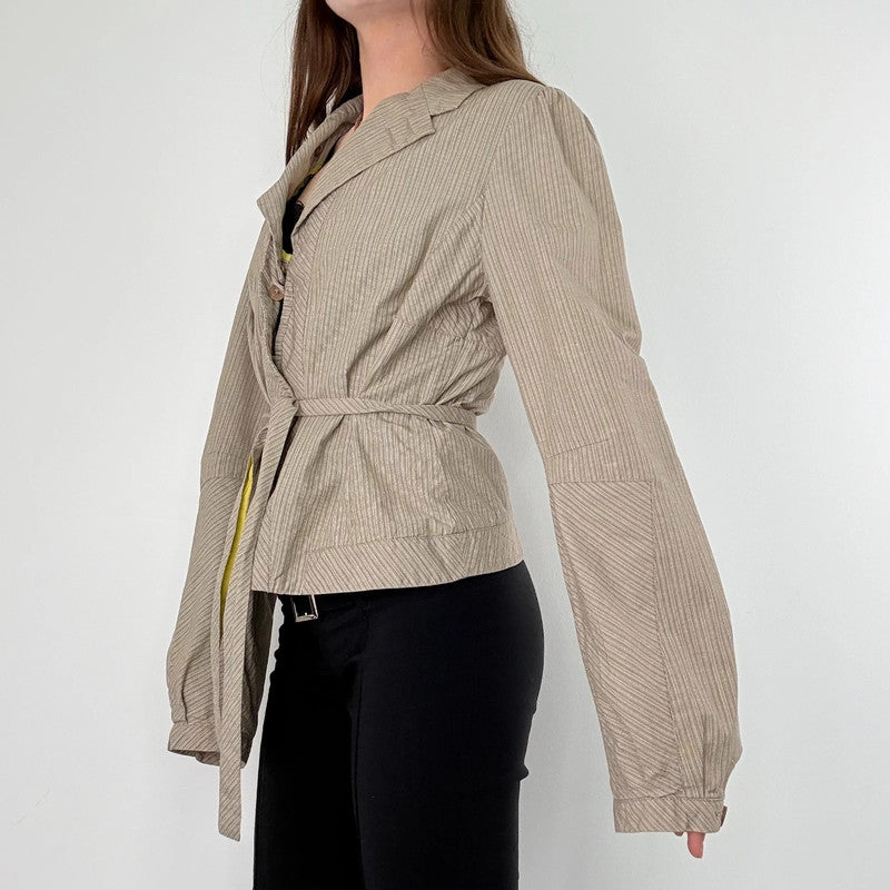 Pinstripe structured cotton jacket