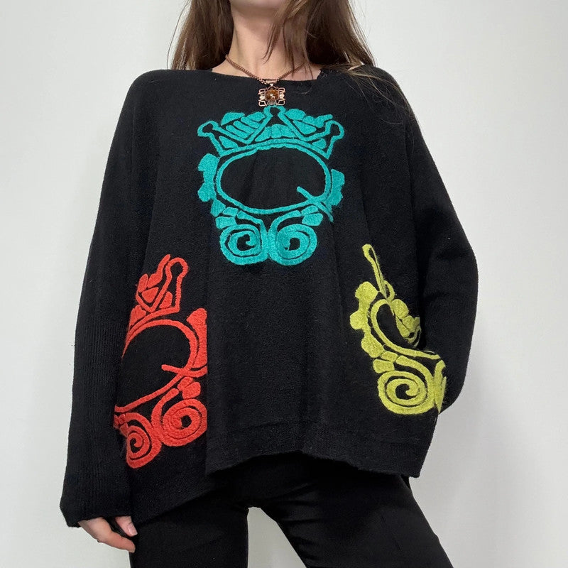 black batwing slouchy Save The Queen jumper