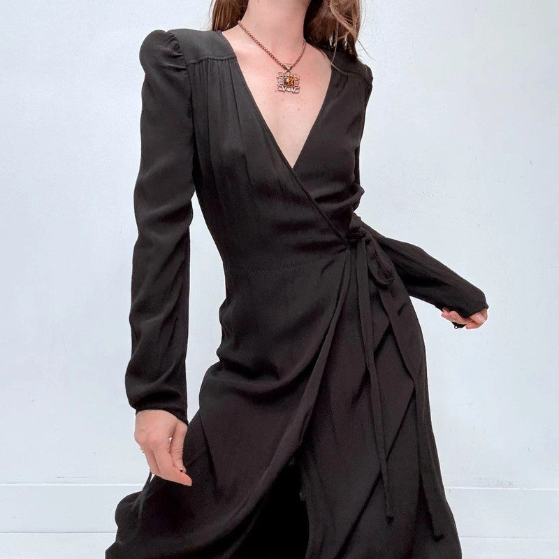 black &other stories wrap maxi dress