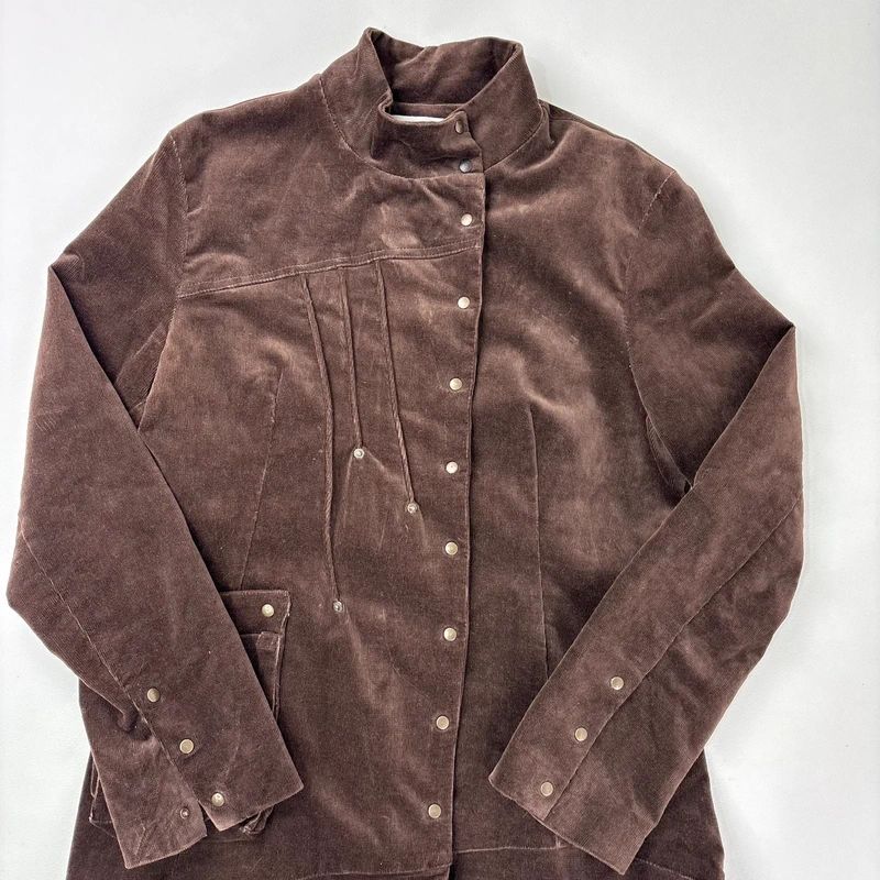 asymmetric brown cord Napoleon jacket
