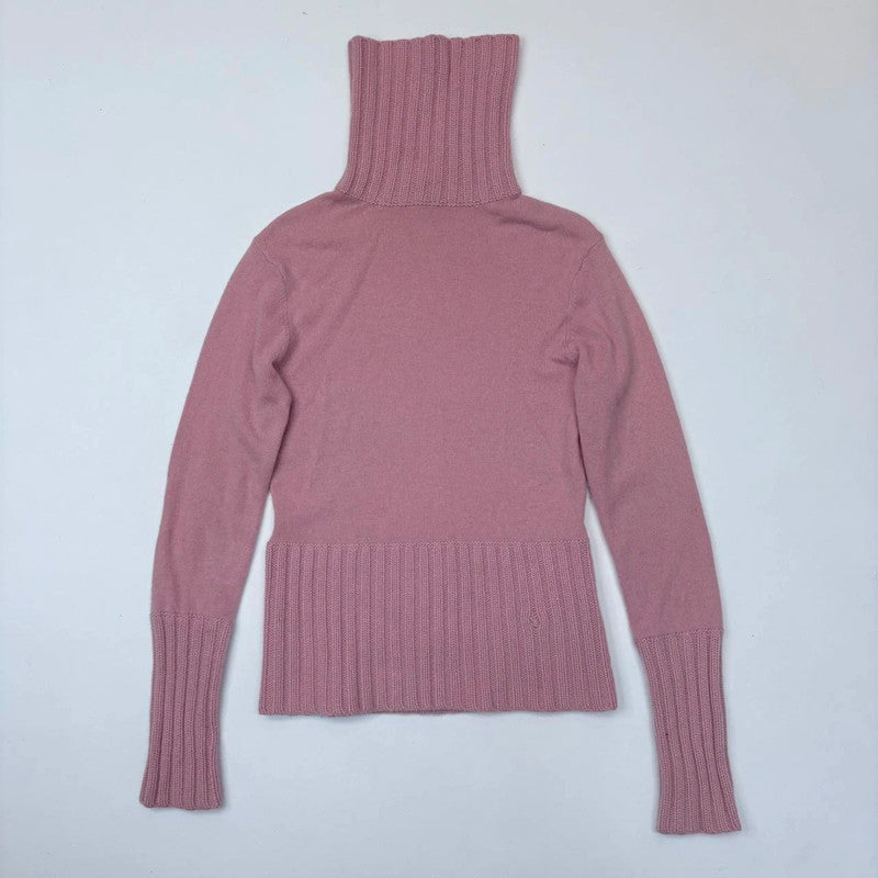 pink cashmere high neck jumper