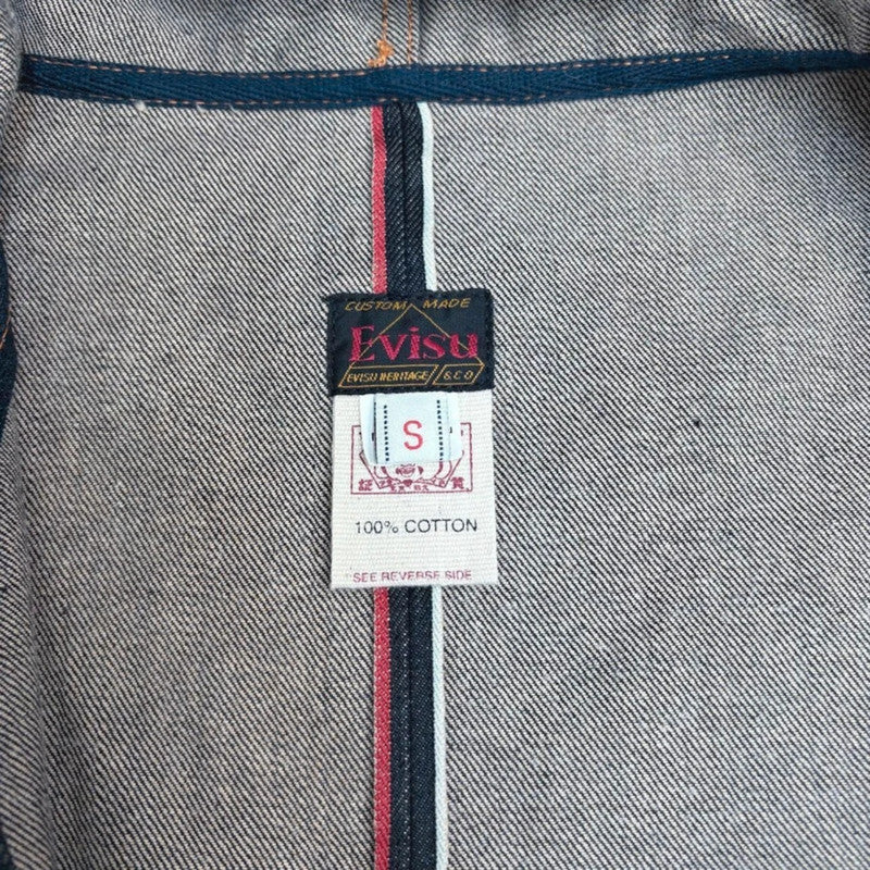 salvage dark-denim Evisu zip hoodie jacket