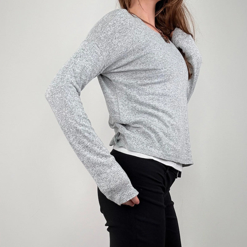 Grey abercrombe & fitch slouchy layered t-shirt