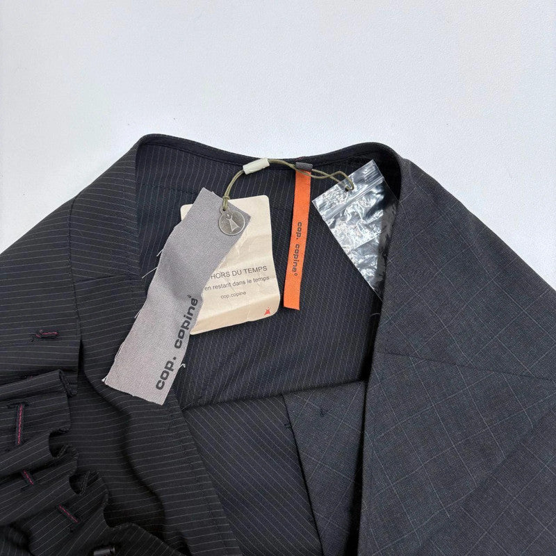 black gathered pinstripe ruffle cop copine skirt