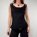Vintage Black Drape Beaded Cami