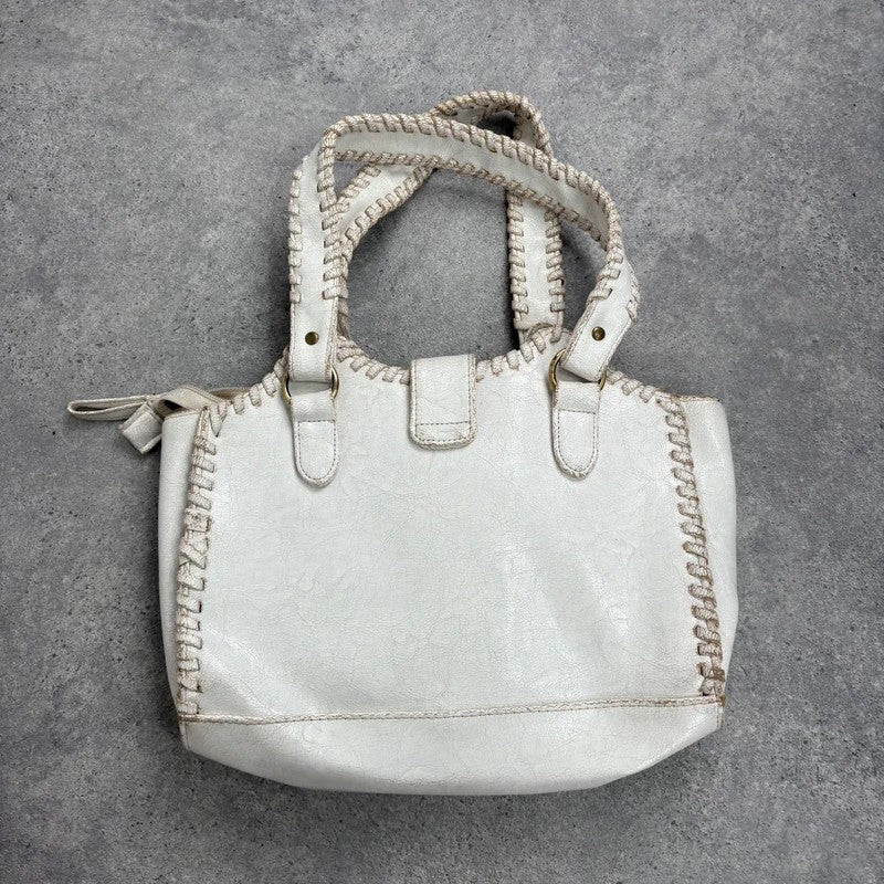 White crochet laced cargo Y2K bag