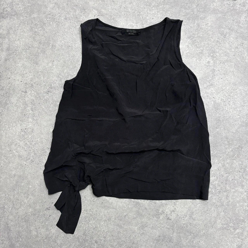 Silk allsaints asymmetric black vest