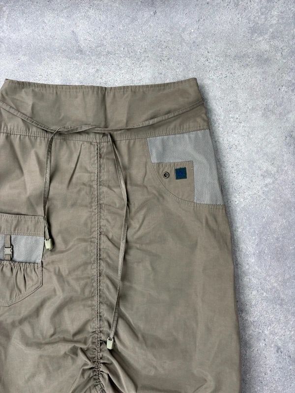 khaki utility gathered maxi skirt