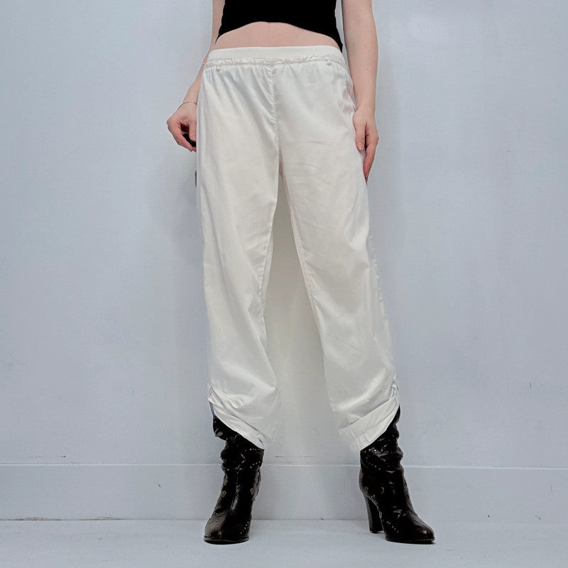 white pleated draped Cop Copine trousers