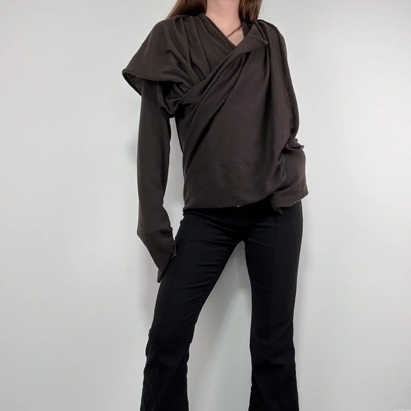 ultra slouchy asymmetric wrap cardigan