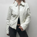 white cargo leather jacket