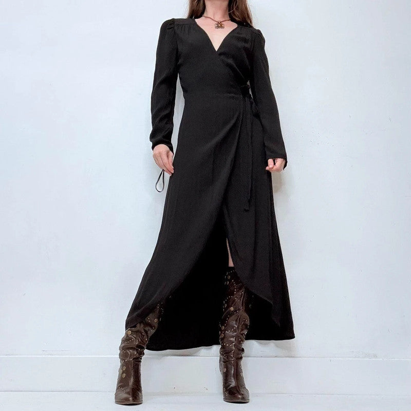 black &other stories wrap maxi dress