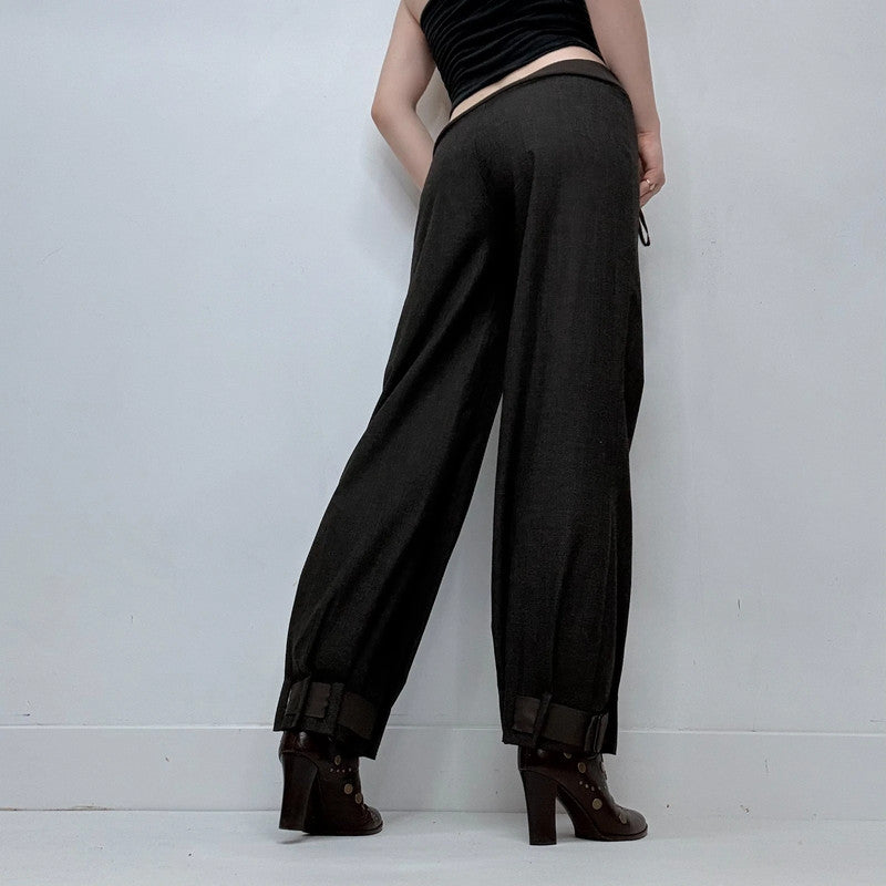 Cop Copine black pleated thick waistband trousers