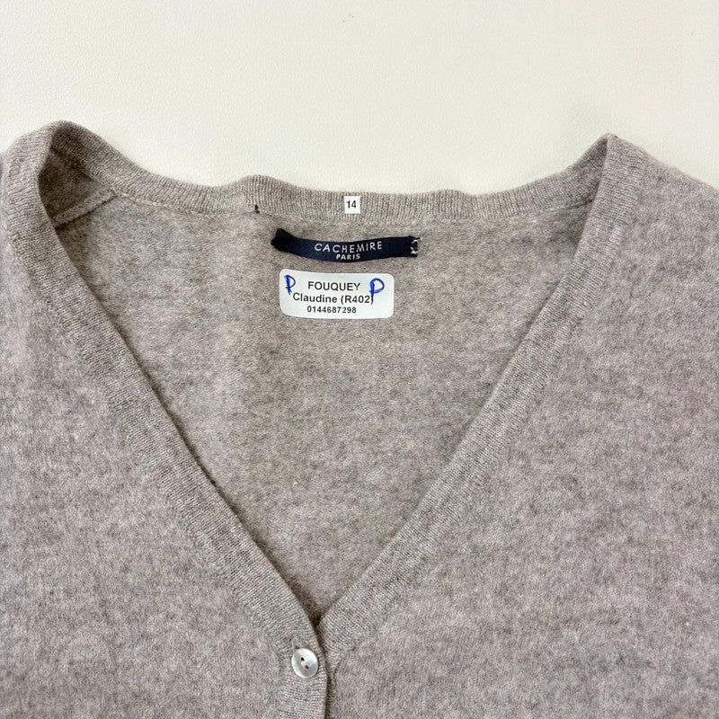 slouchy grey cashmere cardigan