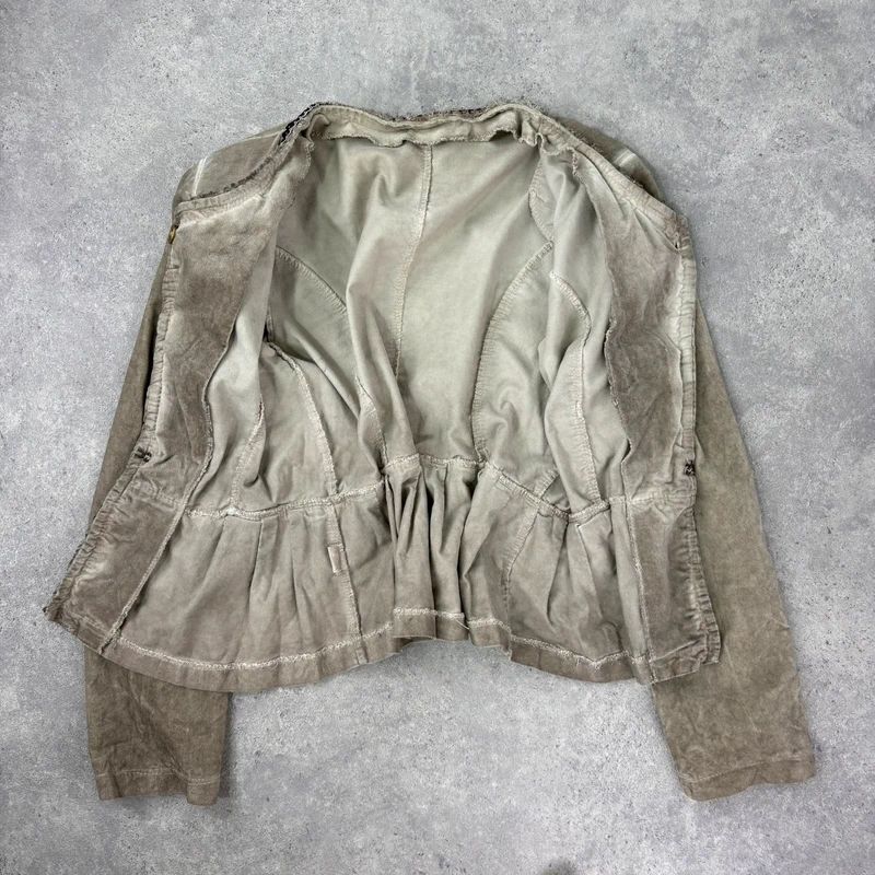 khaki flared braided ribbon military napolionic jacket