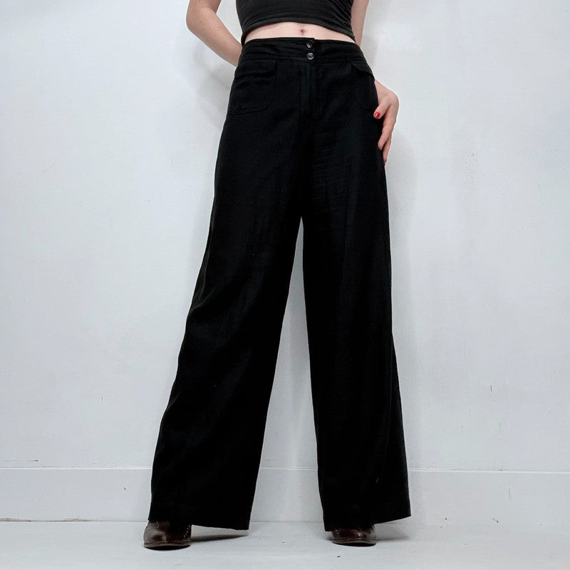 black wide leg  trousers