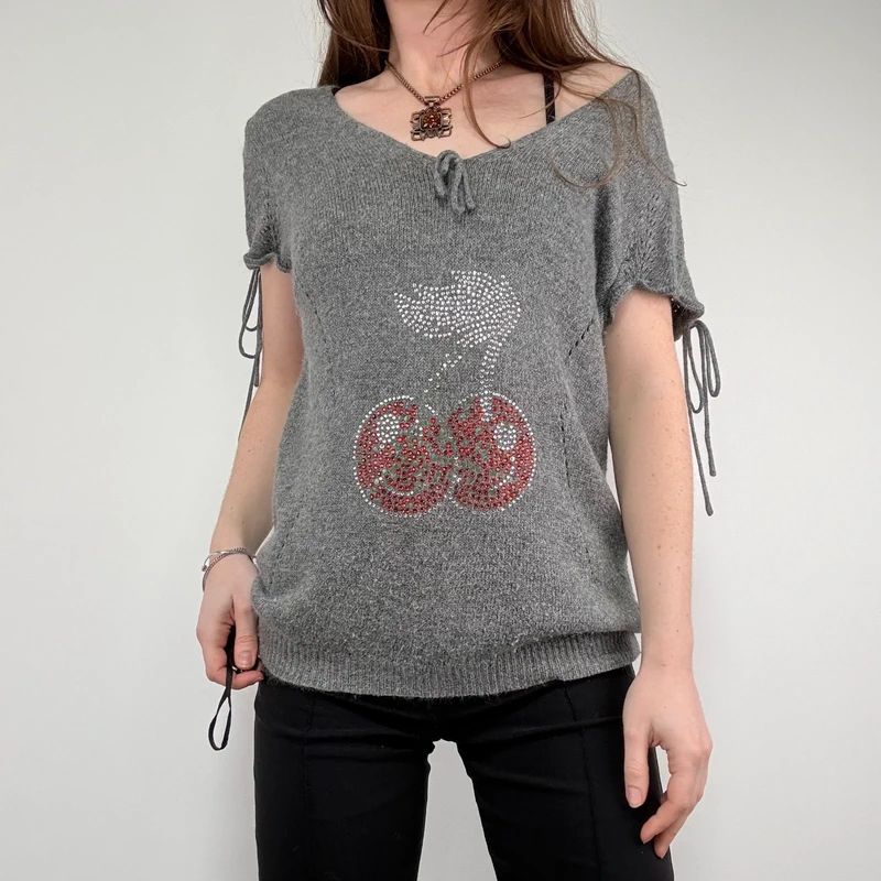 grey knitted slouchy jumper