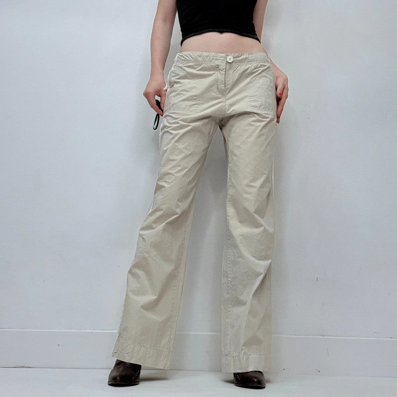 low rise wide leg flared trousers