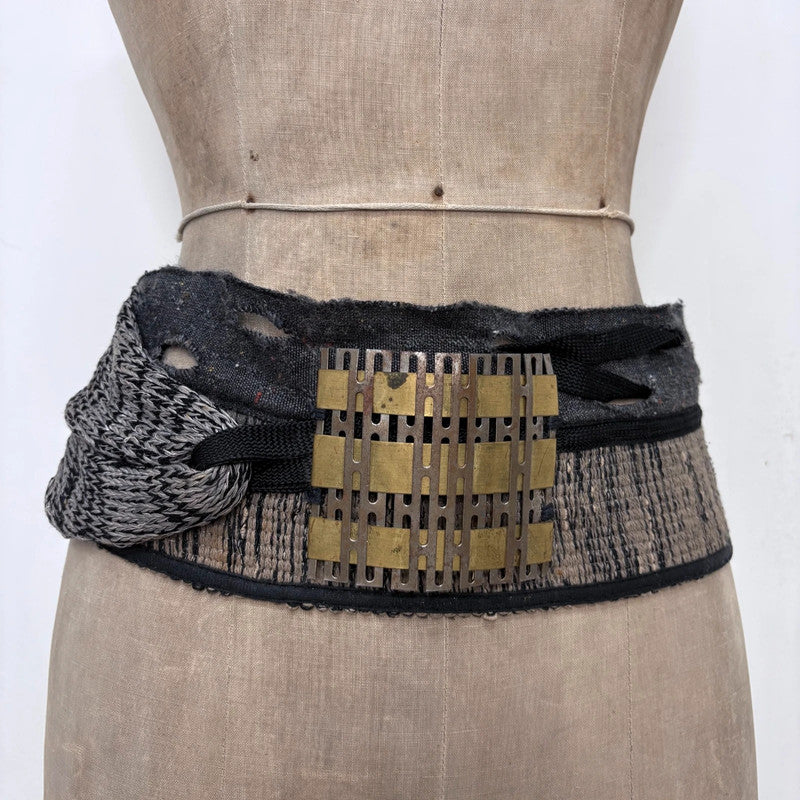 archival chunky knit woven belt