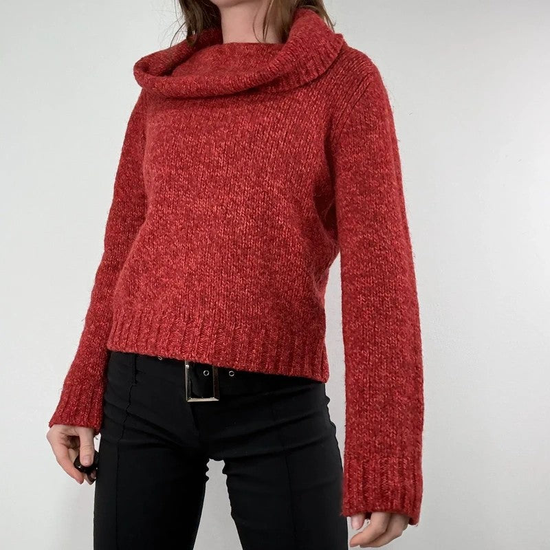 Vintage red knit massimo dutti wool roll neck sweater