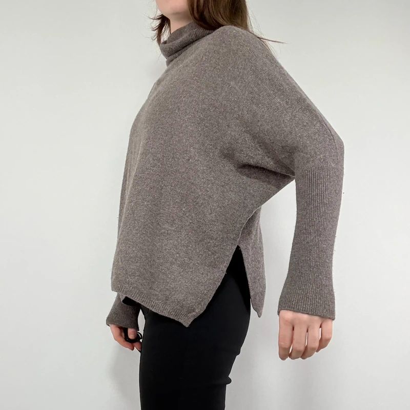 brown slouchy cashmere batwing jumper