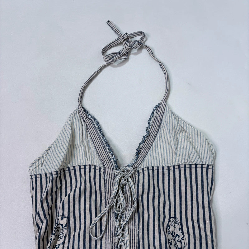 pinstripe batwing slouchy dungarees