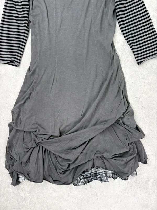 Cop Copine pinstripe gathered midi dress