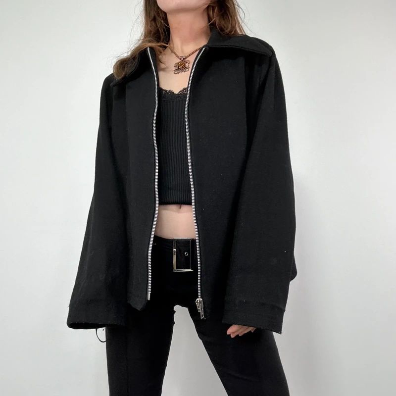 Black Wool Minimalist Jacket