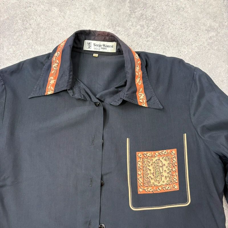 black paisley handkerchief printed shirt