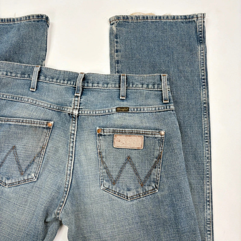 distressed denim flared baggy jeans