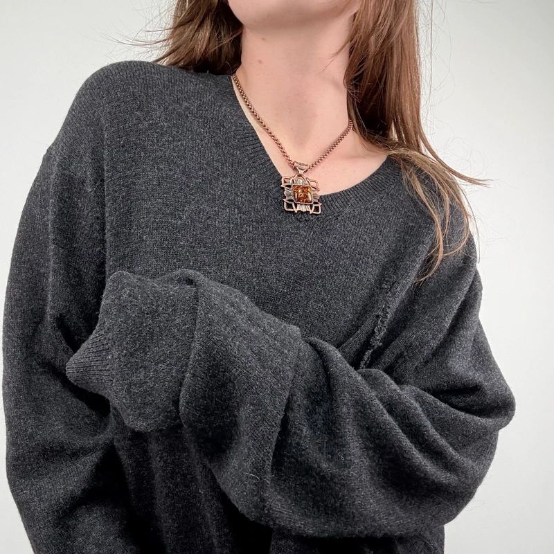 dark grey oversized wool knit