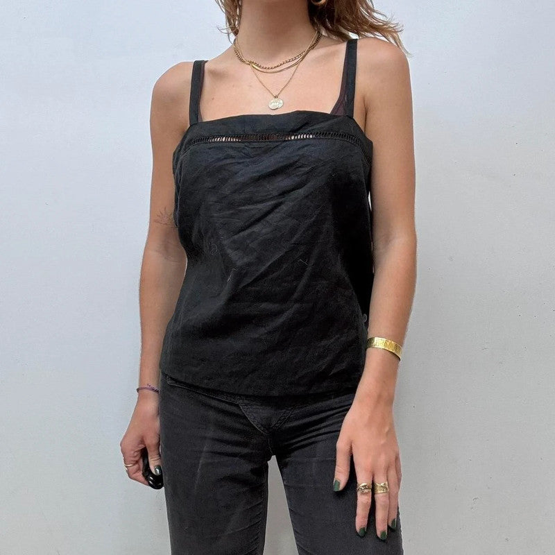 Vintage black linen vest