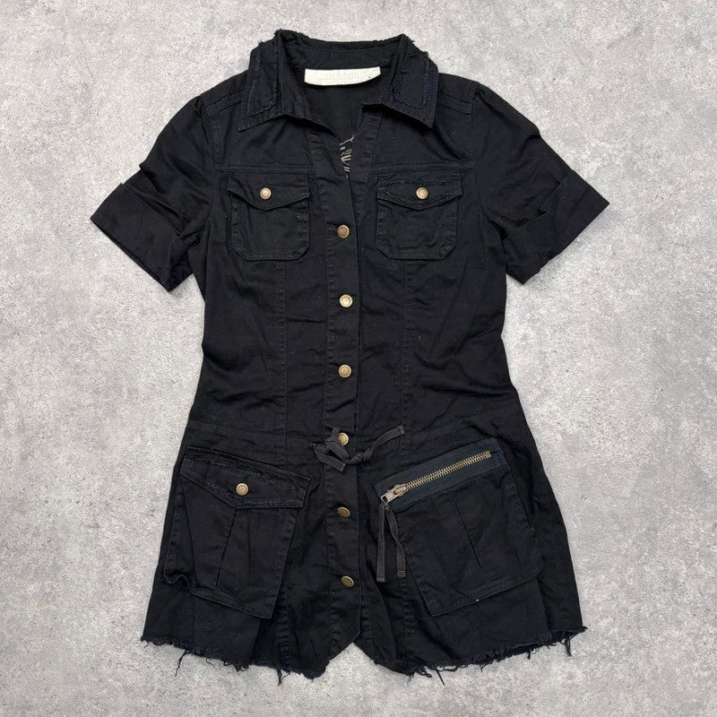 black cargo mini dress