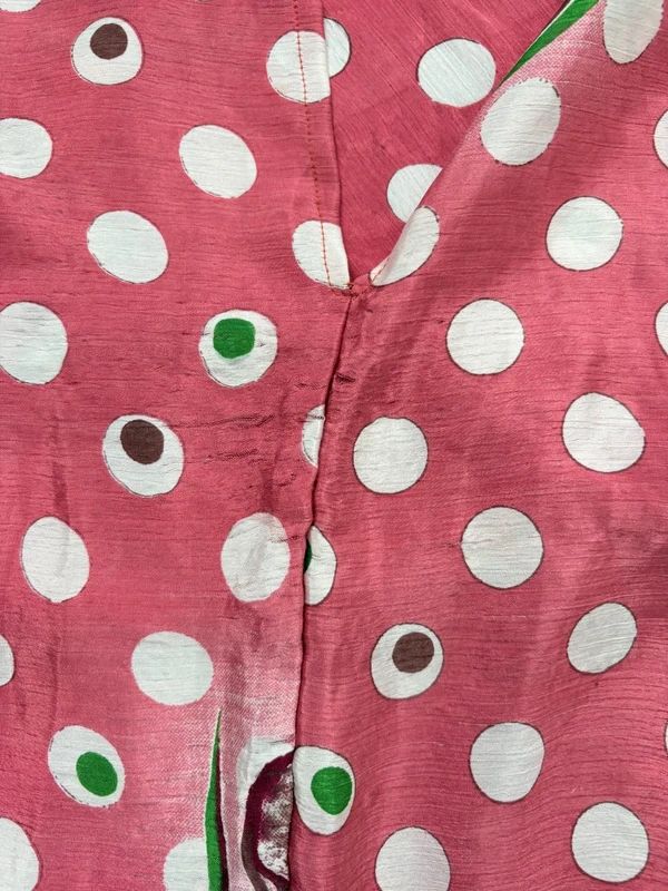 pink polkadot handkerchief maxi dress