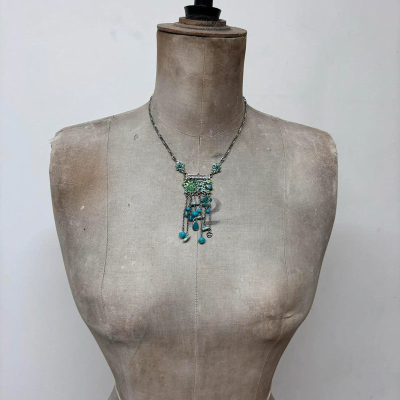 silver gemstone fairy summer necklace