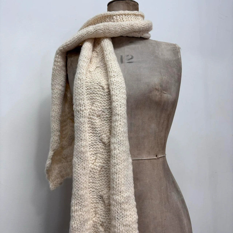 cream cable knit scarf